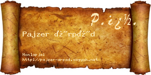 Pajzer Árpád névjegykártya
